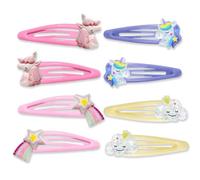 Avavani 8 Pcs Unicorn Hair Clips for Girls, Magical Snap Barrettes