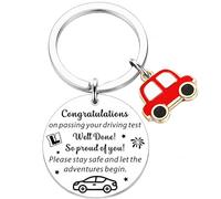 Avavani Passed Driving Test Gifts for New Drivers, Congratulations on Passing Driving Test Keyring, Safe Driving Keychain Stainless Steel Car Key Ring, 17th Birthday Present for Daughter Son