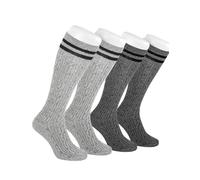 AVAYUU 2 Pairs of Men's Traditional Socks Long Knee Socks Striped Costume Socks Cotton Braid Knee Socks Country House Style Mottled Knee Socks Comfort Waistband & Without Seam Size 40-46 Two-Tone B,