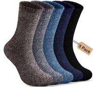 AVAYUU Thermal Socks for Men Winter Thick Cushioned Anti Blister Warm Sock Crew Cotton Breathable Moisture-Wicking for Outdoor Walking Hiking Sport Boot 5 Pairs UK Size 6-12