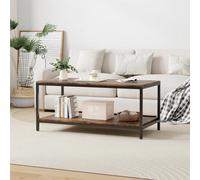 Avc Designs Coffee Table With Storage Shelf Metal Frame Home Office Living Room Table Rustic Brown