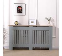 AVC Designs Extra Large Radiator Cover Modern Design Vertical Slats Grey/Oak…