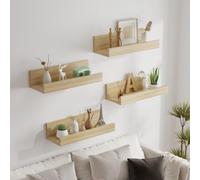 Avc Designs Floating Shelf 40Cm Pack Of 4 Wall Mounted Decorative Storage Organiser Wall Shelf Oak