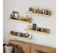 Avc Designs Floating Shelf 60Cm Pack Of 4 Wall Mounted Decorative Storage Organiser Wall Shelf Oak