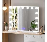 AVC Designs Hollywood Vanity Cosmetic LED Mirror with Lights Large Makeup Mirror with 15 Dimmable Bulbs and 3 Lighting Modes 58 x 45cm