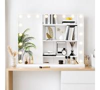 AVC Designs Hollywood Vanity Cosmetic Mirror with LED Lights, 80 x 60cm Large Makeup Mirror with 18 Dimmable Bulbs and 3 Lighting Modes