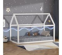 Avc Designs Junior Wooden House Bed Toddler Solid Pine Wood Modern Children Kids Junior Bed Frame White