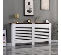 AVC Designs Kensington Radiator Cover Extra Large Horizontal Cabinet White/Oak