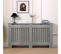 Avc Designs Kensington Radiator Cover Modern Mdf Wood Grey Vertical Slat Living Room Bedroom Hallway Cabinet (Extra Large)