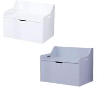 AVC Designs Lounge Bedroom Playroom Nursery Kids Childrens Toy Organizer Storage Chest Ottoman Sitting Bench Toy Box (Grey)