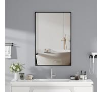 AVC Designs Rectangular Mirror, Wall Mounted Mirror Horizontal or Vertical for Makeup Bathroom, Bedroom, Living Room, Dressing Room, Black (Black, 70L x 50W cm)