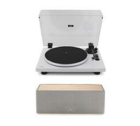 AVCOM 2.0 Active Speaker Turntable System with Audio-Technica Stylus Oak & White