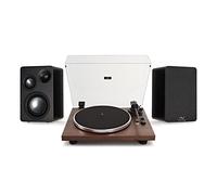 AVCOM 3-Way Active Stereo Turntable System with Audio-Technica Stylus Black & Walnut