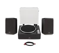 AVCOM 4" Active Bookshelf Stereo All-In-One Turntable System Black