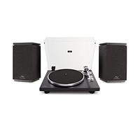 AVCOM 4" Active Bookshelf Stereo Turntable System with Audio-Technica Stylus Black