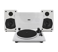 AVCOM Bluetooth Turntable with Active Speakers White