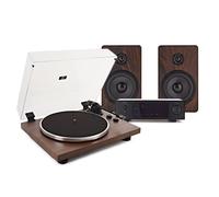 AVCOM Bluetooth Turntable with HiFi Amplifier and 5" Bookshelf Speakers Walnut