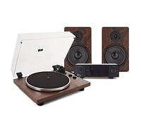 AVCOM Bluetooth Turntable with HiFi Amplifier and 6" Bookshelf Speakers Walnut