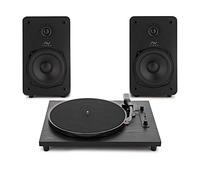 AVCOM Contemporary Turntable and Active Speaker System Black