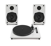 AVCOM Contemporary Turntable and Active Speaker System White