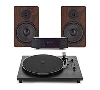AVCOM Contemporary Turntable with Amplifier and Speakers Walnut