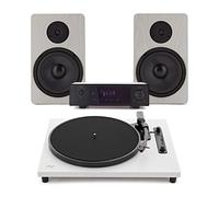 AVCOM Contemporary Turntable with Amplifier and Speakers White