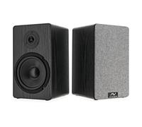 AVCOM Passive Bookshelf Speakers 6-inch 2 x 50W Black | Kevlar woofers with silk dome tweeters, rear-ported MDF cabinet for deeper bass, magnetic grilles included