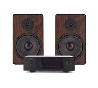 AVCOM Solid State Amplifier with 6" Passive Speakers Walnut