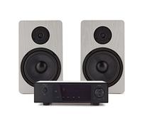 AVCOM Solid State Amplifier with 6" Passive Speakers White