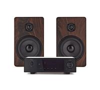 AVCOM Solid State Amplifier with Passive Speakers Walnut