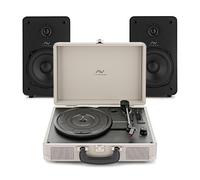 AVCOM Suitcase Turntable with Active Speakers Cream & Black
