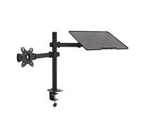 AVCOM Universal Monitor-Arm with Laptop Tray for 10" to 32" Screen & 17" Notebook Monitor and Laptop Stand Supports VESA 75x75mm and 100x100mm Screen Mount and Desk Clamp
