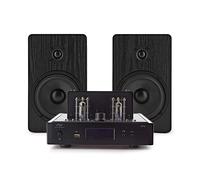 AVCOM Vintage Style Amplifier with 5" Passive Speakers Black