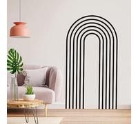 AVCULT Arch Wall Decals Rainbow Wall Sticker Black Wall Decal Geometric Unique Shape Removable Peel And Stick Wall Stickers Simple Murals Self-Adhesive