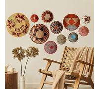 AVCULT Boho Basket Wall Decals Boho Wall Decor Round Modern Peel And Stick Wall Decals Peel And Stick Wall Decor Sticker Removable Boho Wall Decal Adhesive For Bedroom Office