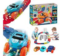 AVCULT Changeable Track With Led Light up Race car, 46/92/138/184 pcs, Flexible Assembly Train Track Blocks toy, Zero Gravity Car Track Set, Bendable Rainbow Race Track toy Cars Set