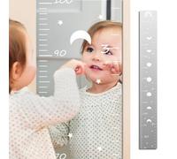 AVCULT Growth Chart Mirror For Kids, Height Ruler With Stickers,Fodable Height Measurement Ruler For Wall, Shatterproof Acrylic Full Body Measurement,Nursery Bedroom Playroom Wall Decor (Color : B)