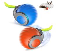 AVCXEC 2PCS Speedy Tail Cat Toy, Interactive Cat Ball, Smart Interactive Cat Toy with 2 Modes, Automatic Moving Cat Toy Ball, USB Rechargeable Smart Cat Toys Ball for Indoor/Outdoor Cats