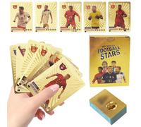 AVCXEC 55 Pieces Star World Cup Cards, Football Cards, Gold Gold Football Cards, UEFA Champions League Trading Cards for Fans, Kids, Teens and Adults