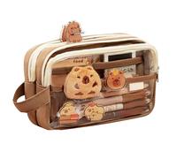 AVCXEC Capybara Pencil Case, Cute Capybara Pencil Case with Compartments, Large Capacity, Capybara Pencil Case with Capybara Sticker, Aesthetic Pencil Case for Girls, Capybara-a, Carton