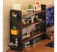 Avdnrya Desktop Shelf Organizer, 2-Tier 3-Tier Bookshelf Storage for Computer Desk, Multipurpose Desk Organizer Shelf, Pegboard Rack for Countertop