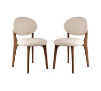 Avdnrya Dining Chairs Set of 4, Upholstered Design with Solid Wood Legs, Dark Walnut Finish, Ideal for Dining Room, Living Room, and Kitchen Use