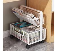 Avdnrya Rolling Book Cart with Wheels, Movable Bookshelf Organizer, Multi-Layer Metal Library Cart for Home Office and School, Strong Load-Bearing Capacity