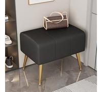 Avdnrya Shoe-Changing Stool, Soft Sponge Footrest with Metal Legs, Solid Wood End Table for Living Room, Bedroom, Office, Dressing Room