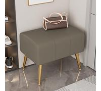 Avdnrya Shoe-Changing Stool, Soft Sponge Footrest with Metal Legs, Solid Wood End Table for Living Room, Bedroom, Office, Dressing Room