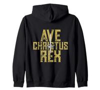 Ave Christus Rex Crown an Sword King Jesus Christ Zip Hoodie