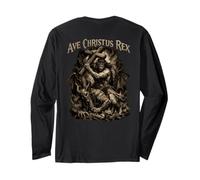 Ave Christus Rex - Jesus Defeating The Devil Long Sleeve T-Shirt
