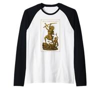 AVE Christus REX: Jesus Destroying The Devil Raglan Baseball Tee