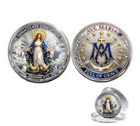 Ave Maria Commemorative Coin, Immaculate Conception Catholic Prayer Coin, Virgin Mary Religious Collectible Coin, Keepsake Gift for Prayer (1PC)