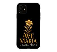 Ave Maria Gratia Plena Catholic Our Lady Lily Faith Case for iPhone 11